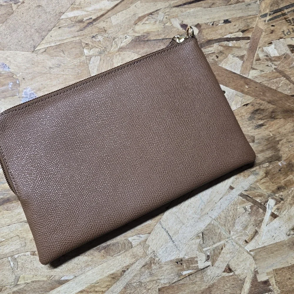 COACH Brown Leather Pouch Clutch Bag 9